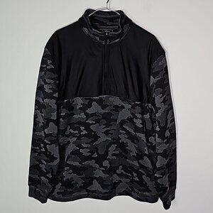Ben Hogan medium black and gray camo performance pullover long sleeve jacket